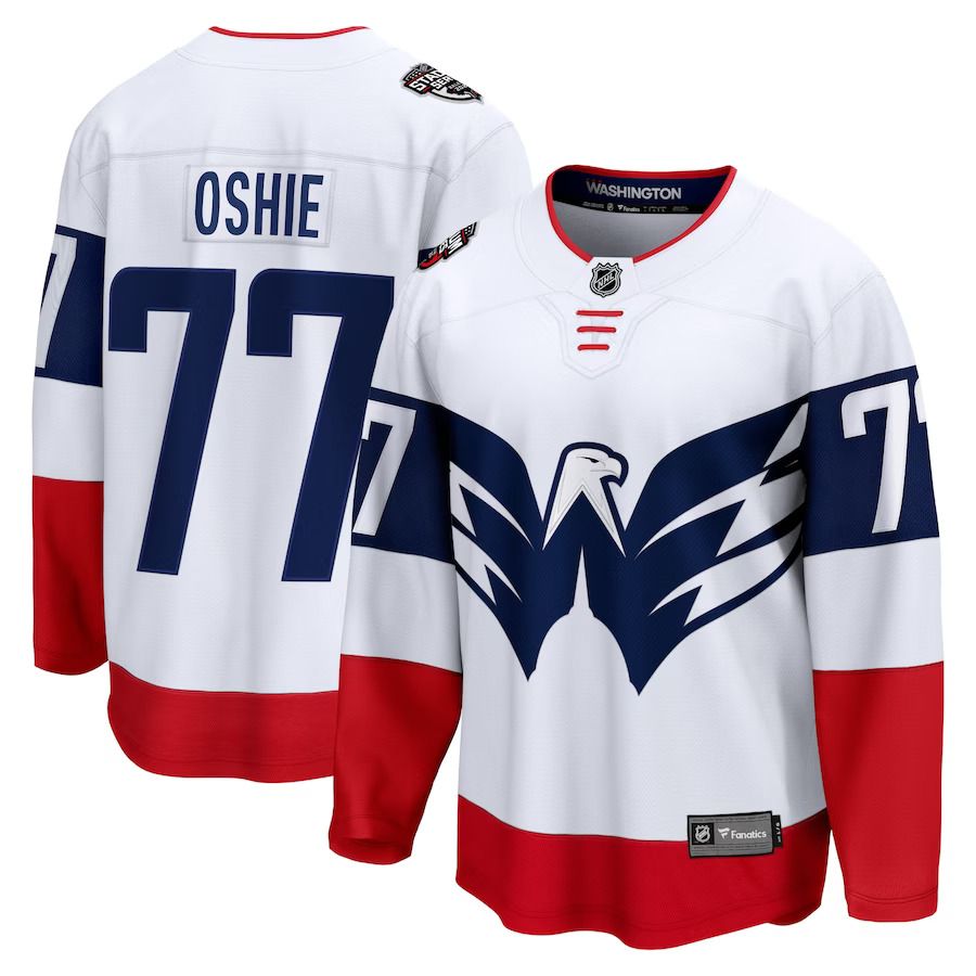 Men Washington Capitals 77 TJ Oshie Fanatics Branded White 2023 NHL Stadium Series Breakaway Player Jersey